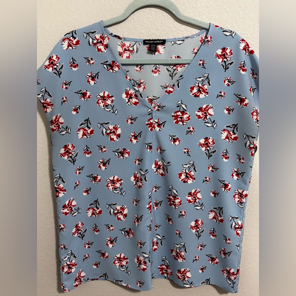 Hilary Radley floral sleeveless blouse
